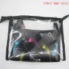 fashion PVC and satin wash bag