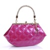 fashion argyle plum lady bag leather