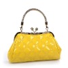 fashion argyle yellow lady bag leather