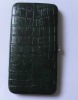 fashion black croco lady frame clutch wallet