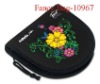 fashion black fabric CD bag with printed flowers