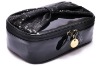 fashion black pu cosmetic bag