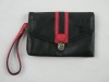 fashion black simple hasp slide lock wristlet wallet