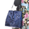 fashion bowknot blue big lady hand bag