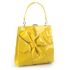 fashion bowknot yellow big lady hand bag