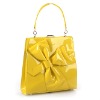 fashion bowknot yellow big lady hand bag