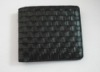 fashion braided black leather wallet