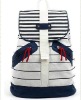 fashion canvas lady backpack stripe girls casual school bags