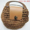 fashion corn husk bag with wood handle