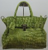 fashion croco animal print pu lady handbag