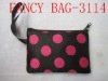 fashion cute black base with pink dot coin bags