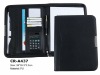 fashion design leather folder bag with calculator
