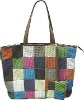 fashion designer cotton handbag with two small change pockets attached