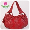 fashion designer red pu handbag with popular stitching