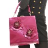 fashion flowers plum big pu lady bag