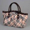 fashion genuine checked women bag