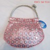 fashion girl's sequins purse with metal accessory