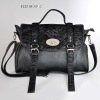 fashion handbags bag black leather F5112