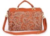 fashion lace+pu lady handbag,COMPETETIVE PRICE