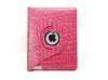 fashion leather case,hot sale-360 degree rotating case for ipad2