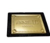 fashion leather metal name plate