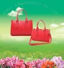 fashion leather trim lady's handbag