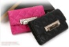 fashion metal brand leather wallet