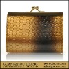 fashion metal frame crocodile coin wallet