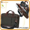 fashion nylon laptop briefcase with leather tirm