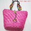 fashion pink ladies straw handbag