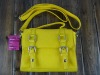 fashion pu ladies handbag yellow colour