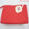 fashion red polyester cosmetic bag with mirror