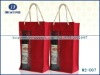 fashion red wine jute handle bag