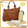 fashion retro genuine leather diaper bag