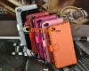 fashion shinning PU Genuine cow leather wallet book style leather pouch case for iphone 4g 4s