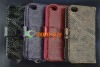 fashion snake skin Genuine cow leather wallet book style leather pouch case for iphone 4g 4s