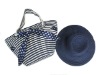 fashion straw paper bag beach bag with summer beach hat
