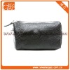 fashion style leather zipper closure black coin bag