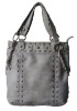 fashion tote bag grey pu handbag