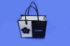 fashion white and black pvc shopping bag clear pvc bag