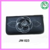 fashion women black flower leather wallet