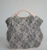 fashionable handbag with lace printed