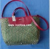 fashional paper straw handbag with long strap