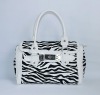 flocking zebra-stripe PU handbag