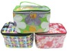 floral make up bag with tinted pvc outer shell