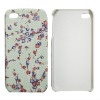 flower PU leather hard cover for iphone  4s