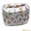flower canvas cosmetic bag,white cosmetic bag