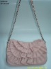 flower ruffle handbag, 2011 hot handbag, branded lady handbag