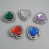 folding heart shape bag hanger with different color crystal