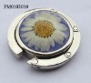 folding resin purse holder with real  flower promotion gift